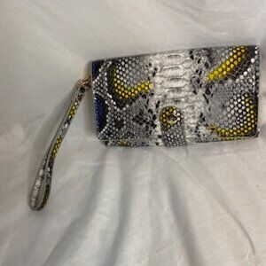 Stephanie Johnson Multi-color wristlet/Wallet in snakeskin finish